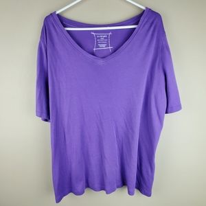 Lane Bryant Purple V-Neck Tee - Size 18/20